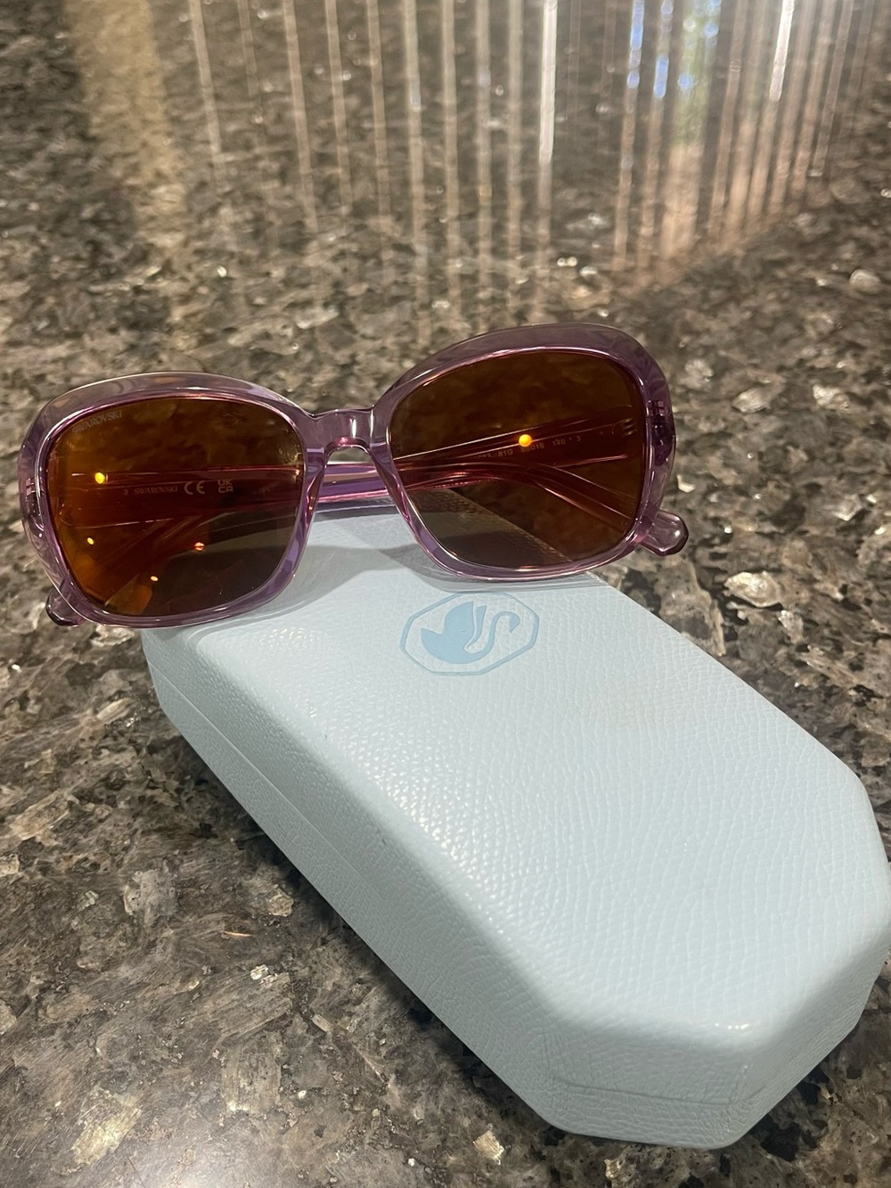 Swarovski Purple Frame Lens Women’s Sunglasses